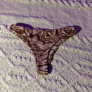 Brown and white bikini bottoms